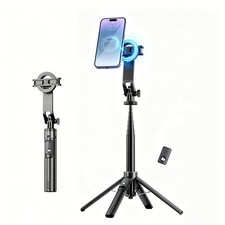 54" Magnetic Tripod, Portable Selfie Stick Tripod for iPhone Magsafe with Rec...