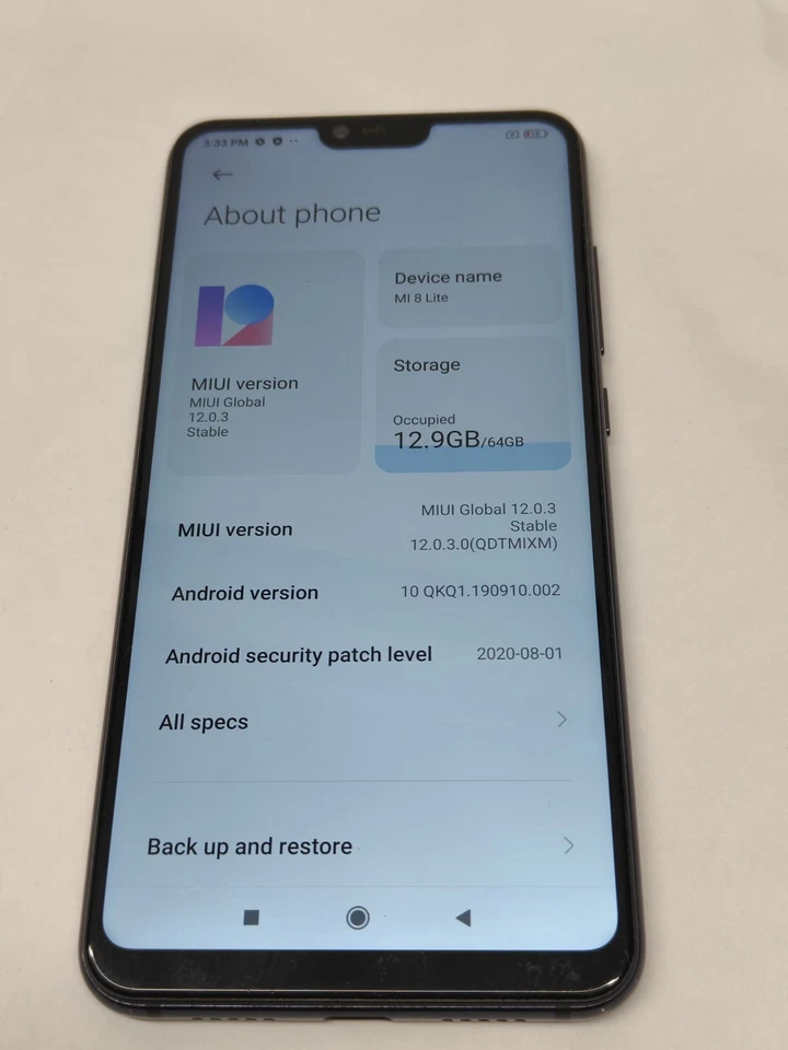 Xiaomi Mi 8 Lite - 64 GB - Aurora Black (Unlocked) - shade in screen, photo 4 of 4