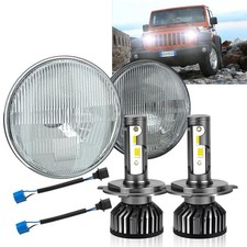7 Inch LED H4 Headlight Bulb 4000 Lumens 6000k Round PAR56