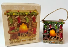 Cracker Barrel Exclusive Light Up Fireplace Stockings Ornament Christmas VIDEO