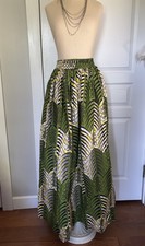 African print long Maxi skirt, Cotton, Handmade w/ pockets Boho, Sz S/M