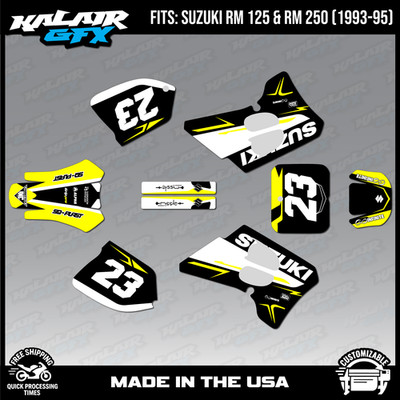 Graphics Kit for SUZUKI RM125 RM250 (1993-1995) Evader Series - Yellow