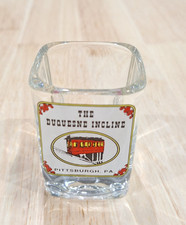 Vintage The Duquesne Incline Pittburgh PA Pennsylvania Square Clear Shot Glass