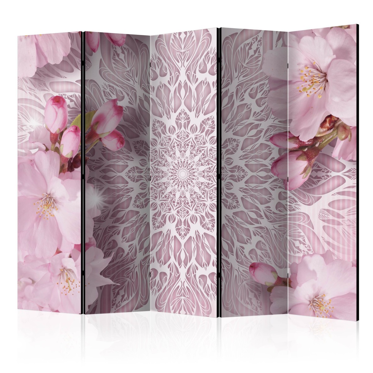 Paravent 5 volets grand format 172x225 cm Pastel Mandala en impression HD