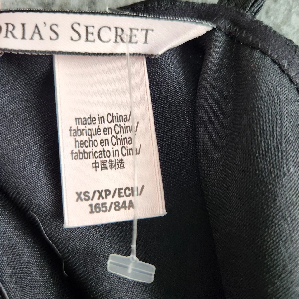 Victoria's Secret Dream Angels Satin Rhinestones Slip Dress Women's XS Black Y2K - Image 4 of 4