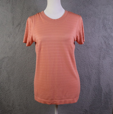 Lululemon Breeze By Top Women 4 Coral Short Sleeve Relaxed Breathable Workout