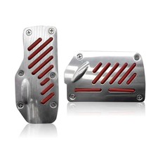 Car Pedal Covers, Anti-slip Brake Accelerator Pad, Alloy Anti-rust 2 PCS Red