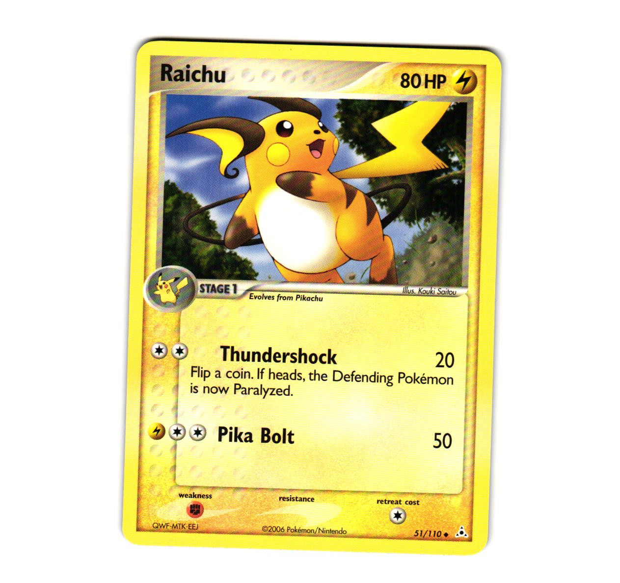 Pokemon Raichu 51/110 Holon Phantoms Uncommon NM