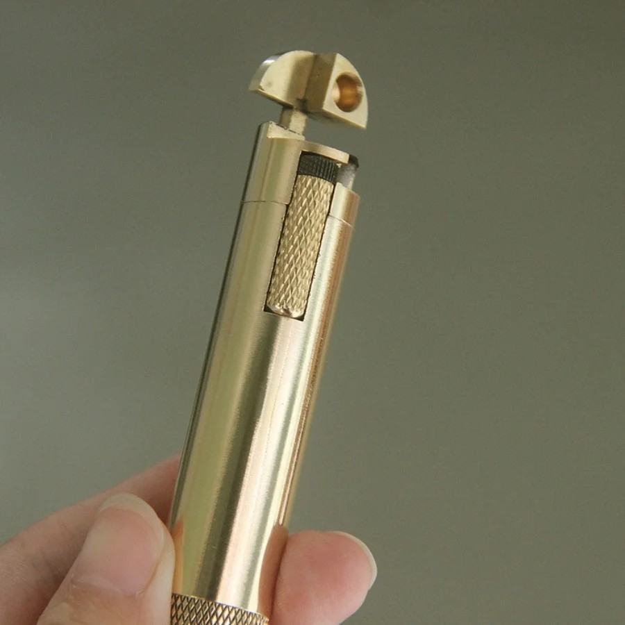 Vintage Lighters Brass Slim Trench Lighter Classic Old Style Lighter Collectible