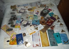 LOT OF OVER 70 NOS RELIGIOUS ITEMS CROSSES, BRACLETS, PINS ETC.. READ!!!