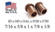 2pc, Bronze Flange Bushing 7/16 x 5/8 x 1 Made In USA Sleeve Bearing