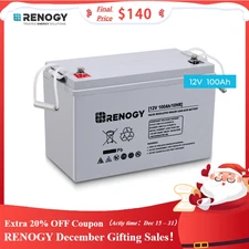 Renogy Deep Cycle AGM Battery 12 Volt 100Ah 1100A Max Discharge Current Off-Grid