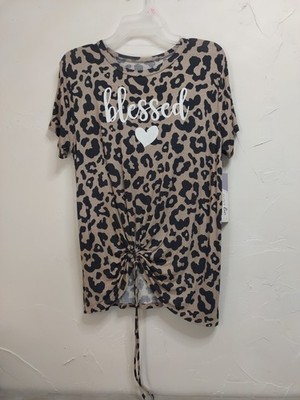 Just be Ladies Blessed Ring Top Leopard Size S