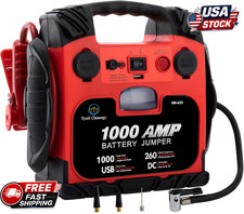 Car Battery Jump Starter with Air Compressor Portable Tire Inflator,260PSI...