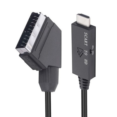 SCART auf zu HDMI Adapter Kabel 1 Meter Wandler Konverter HD Video Audio HD TV