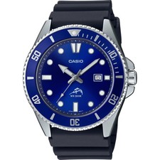 CASIO Men's Blue Dive Watch with Black Resin Strap (MDV106B-2AV)