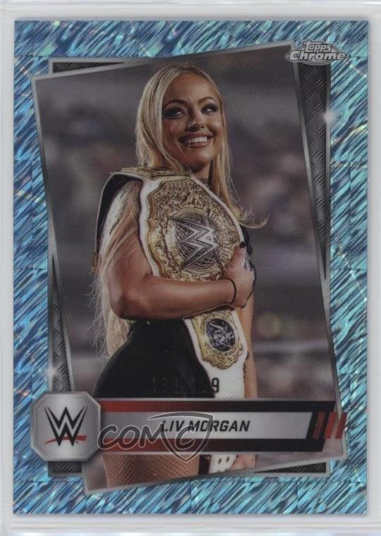 2025 Topps Chrome WWE Aqua Shimmer Refractor 186/199 Liv Morgan #146