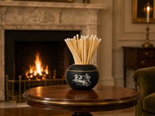Antique Pratt&rsquo;s Greek England Black Match Holder / Decorative Striker &ndash; Chariot