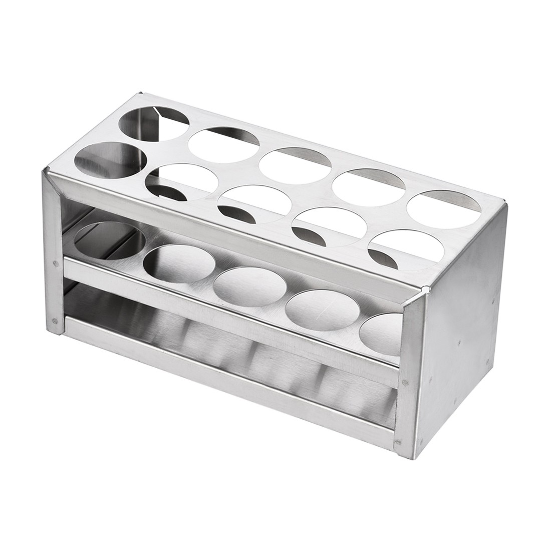 Stainless Steel Test Tube Holder Rack 10 Hole 3 Layer 85mm H for 26-29.5mm Tubes