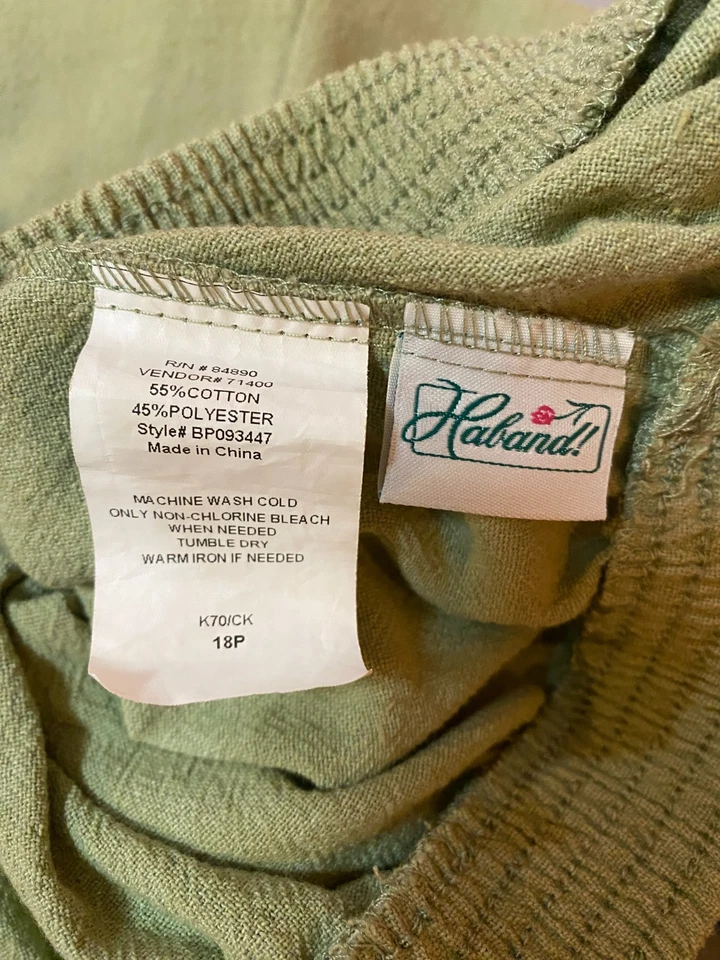 Pantalones Haband Pull-on para mujer talla 18P verde y azul capri crop 2 pares Foto 3 de 4