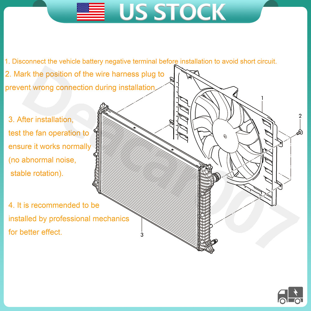 3W0121205E Radiator Cooling Fan Motor Assembly For Bentley Continental GT 10-19