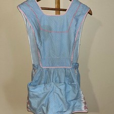 Vintage Blue and White Polka Dot Apron -Child