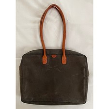 Brics Olive Distressed Floccato Pelle Ciottoli Valigetta Laptop Tote Bag Lusso