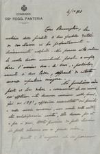 1918 LETTERA DA MILITARE REGIO ESERCITO COMANDO 139 ° REGGIMENTO FANTERIA WWI