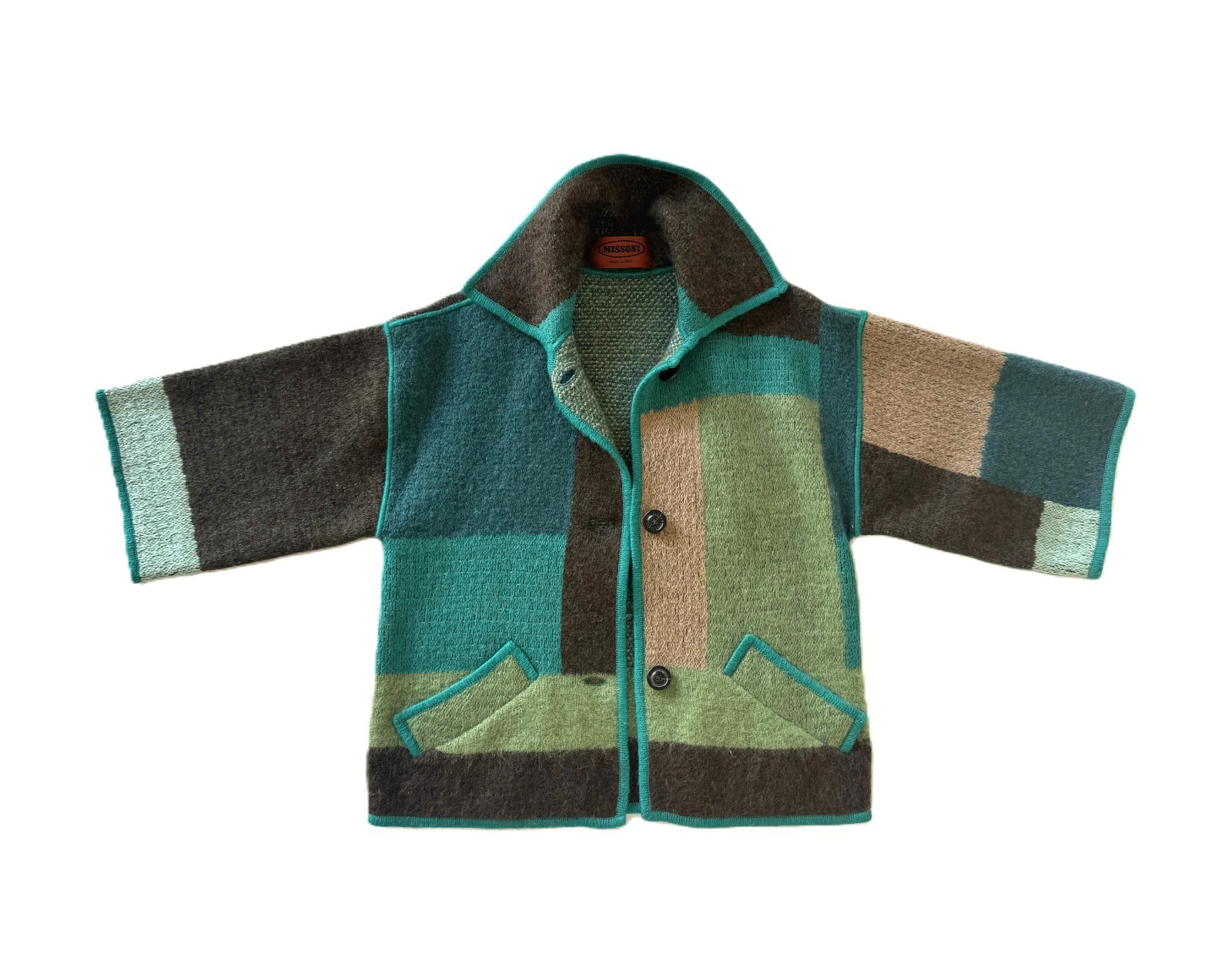 MISSONI patchwork cardigan jacket 3/4 length slee… - image 2