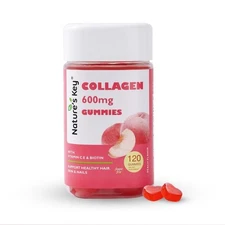 Nature's Key Collagen Gummies with Vitamins C, E & Biotin,600mg  Skin Elasticity