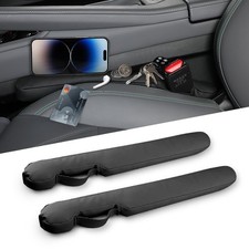 Leather Car Seat Gap Filler for Car Truck SUV, 2 Sets Black, Block Drops