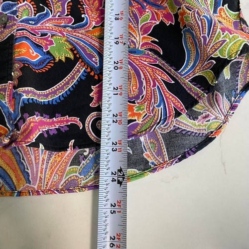 Camicia Lauren Ralph Lauren Petite Paisley con bottoni davanti PL nera multicolore - Foto 5 di 6