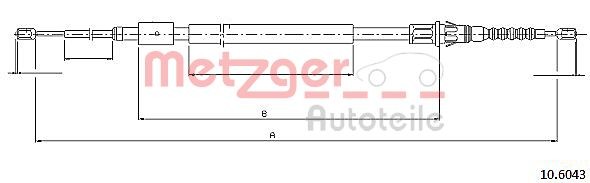 Fits METZGER 10.6043 HANDBRAKE CABLE   ⭐UK Stock⭐