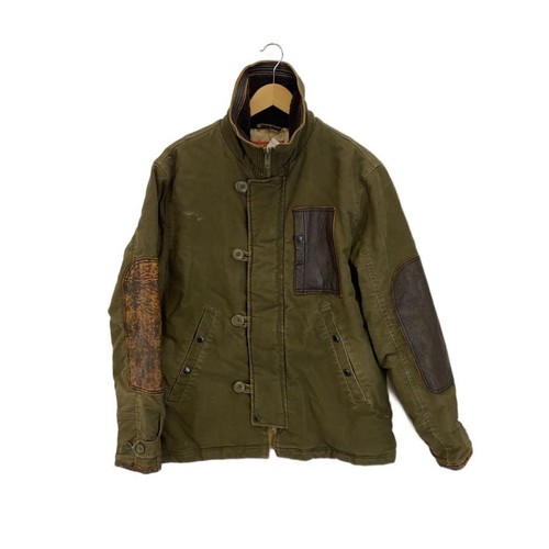 Avirex Deck Jacket L Polyester Khaki Plain Military Coat (Ages 14+)