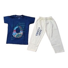 Boys 2 Piece Printed cotton T Shirt  Pajama Set Size 3-4