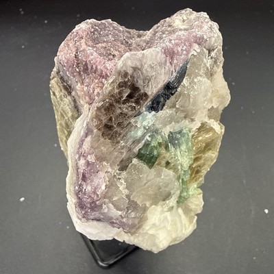 1.3 LB Natural Green Tourmaline W/Purple & Golden Mica On Quartz! Minerals!Gems!