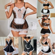Sexy Lingerie Women's Cosplay Maid Dress Costume Fancy Uniform Nightie Sleepwear