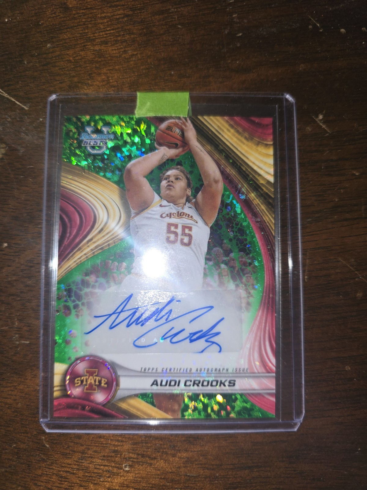 2024-25 Bowman University Best AUDI CROOKS Green Diamond Auto 98/99 Iowa State