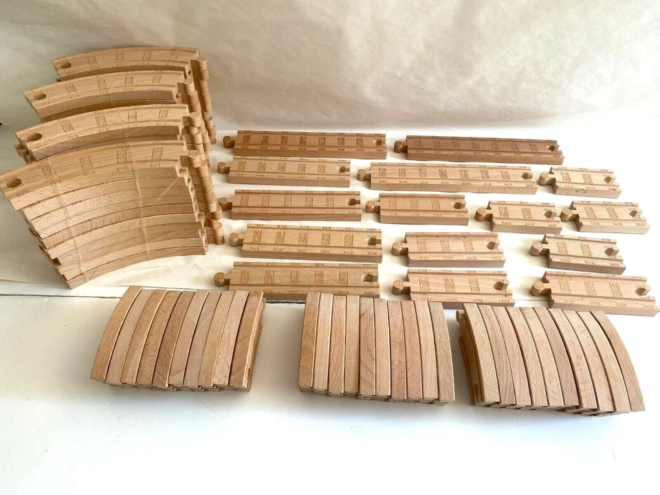 75 Piece Straight Curved Track Set - Authentic Thomas & Friends Wooden Wood NEW - Image 2 of 4