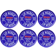 6 x Jars Blistex Lip Medex Cooling Relief for Sore Lips & Moisture 0.25 oz Each