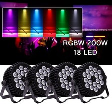 4X 200W DMX RGBW 18 LED Par Stage Lights Party Disco Show Lighting Color Change
