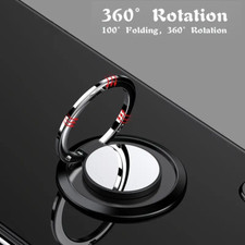 1x Black Finger Ring Holder Stand Grip 360 Rotating For Car Magnetic Mount