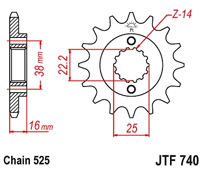 525 15T Front Sprocket For Ducati 916 Monster S4 01-03 Monster S4R 04-06 - Imagem 3 de 4