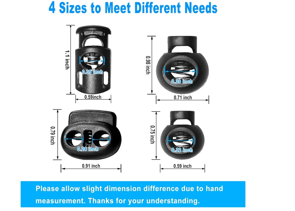 Clip de cuerda de plástico mejorado 48 piezas con tapones de palanca de resorte Foto 2 de 4