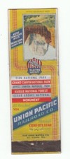 Vintage Advertising Matchbook UNION PACIFIC Railroad Cedar City Utah Nat'l Parks