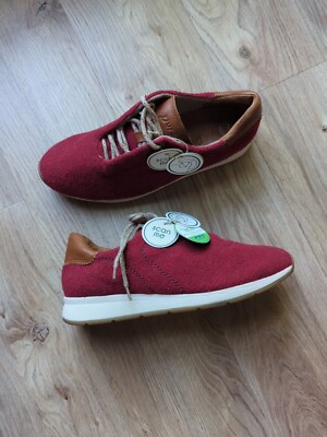 Paul Green Red Wool Sneakers Womens 8 UK 5.5 Lightweight Comfort