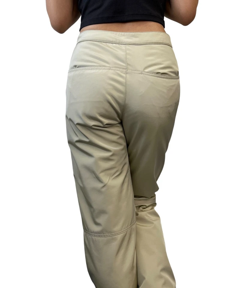 CHANEL Sport Vintage 02A CC Logo Pants #36 Snap Zip Beige Nylon Rank AB - Изображение 3 из 4