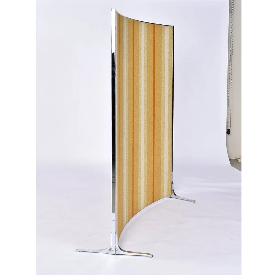 Knoll Orange and Yellow Striped Mid-Century Modern Room Divider Screen Panel - Image 2 of 4