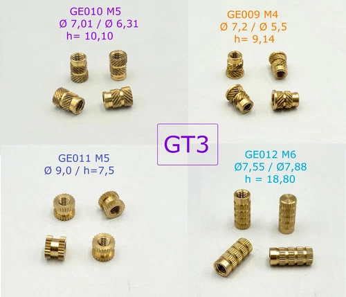 Threadinsert diverse Gewindeeinsätze Gewindeeinsatz Messing M1,6 M2 M3 M4 M5 M6