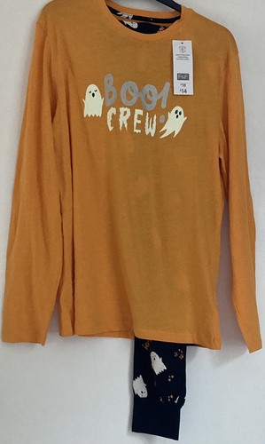 LADIES F&F ' BOO CREW ' HALLOWEEN GHOST LONG SLEEVE LONG LEG PYJAMAS BNWT LARGE - Picture 9 of 16